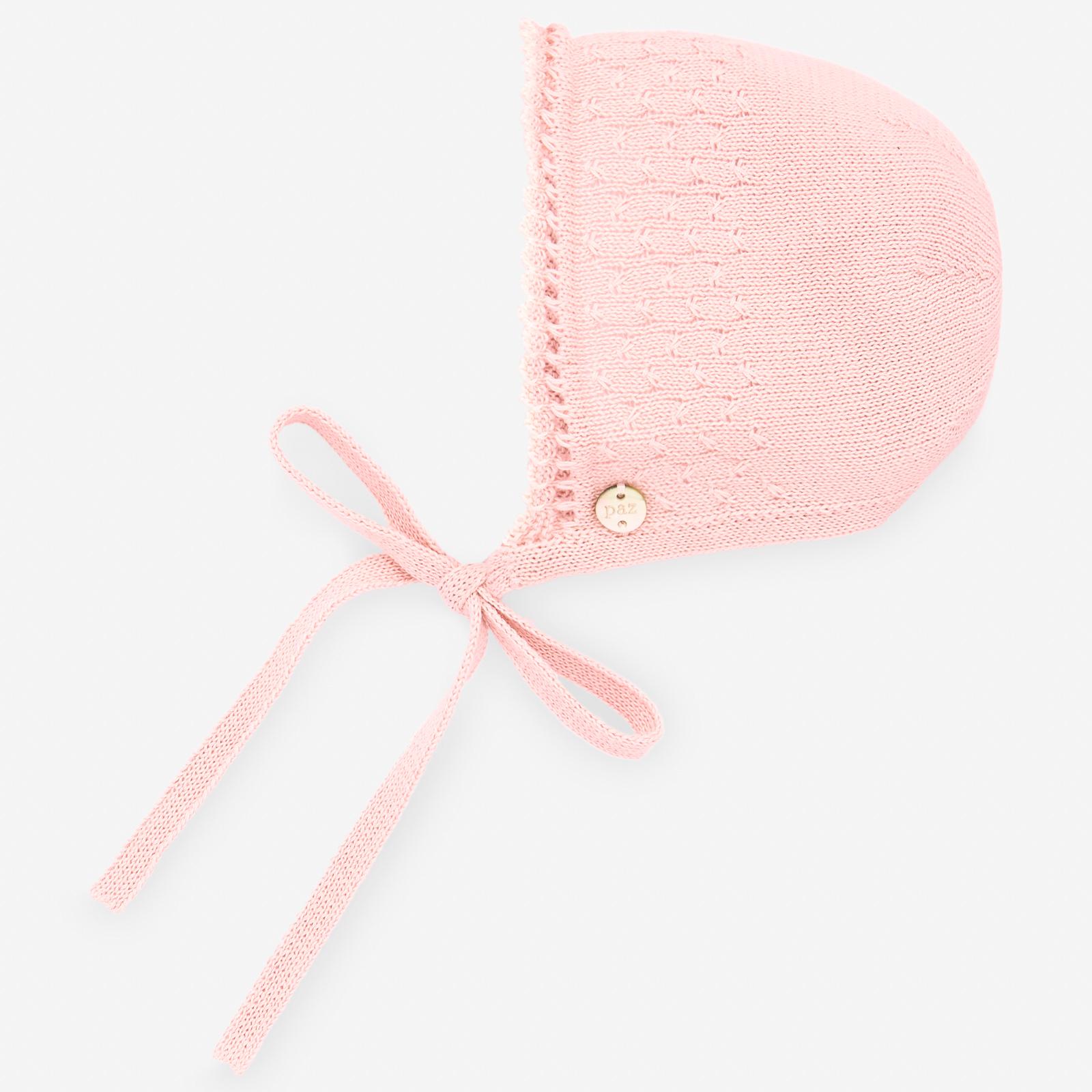 Pink Knitted Baby Bonnet – Indus Violet